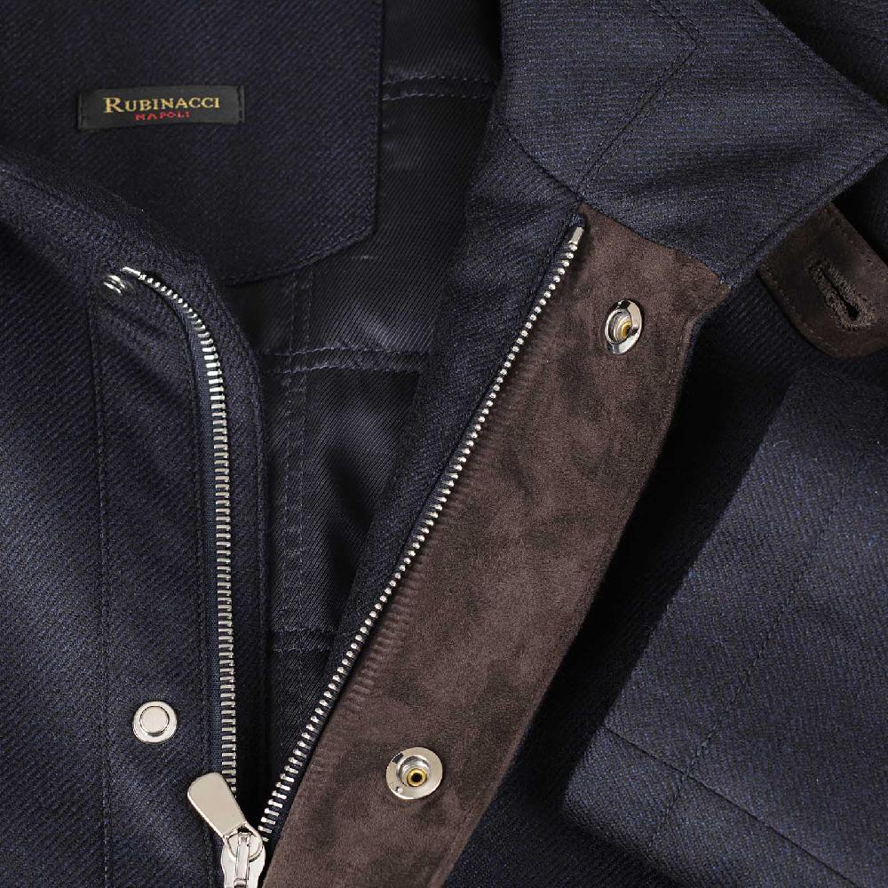 Rubinacci Giaccone in lana e cashmere blu Solo un giorno rimasto