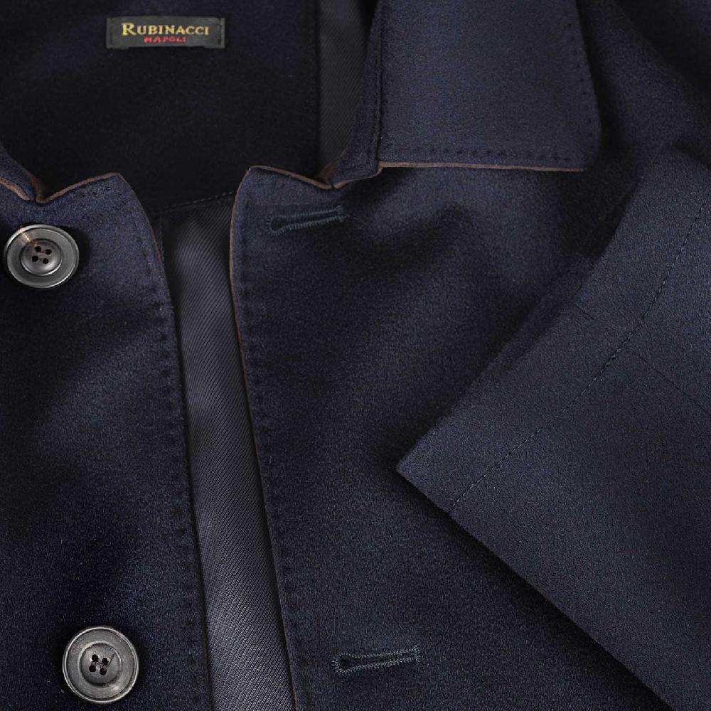 Rubinacci Giaccone in cashmere blu Super sconto