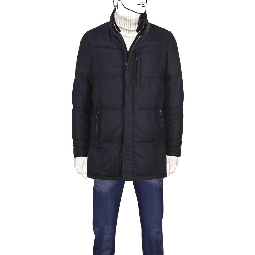 Rubinacci Piumino in lana e cashmere blu Enormi sconti