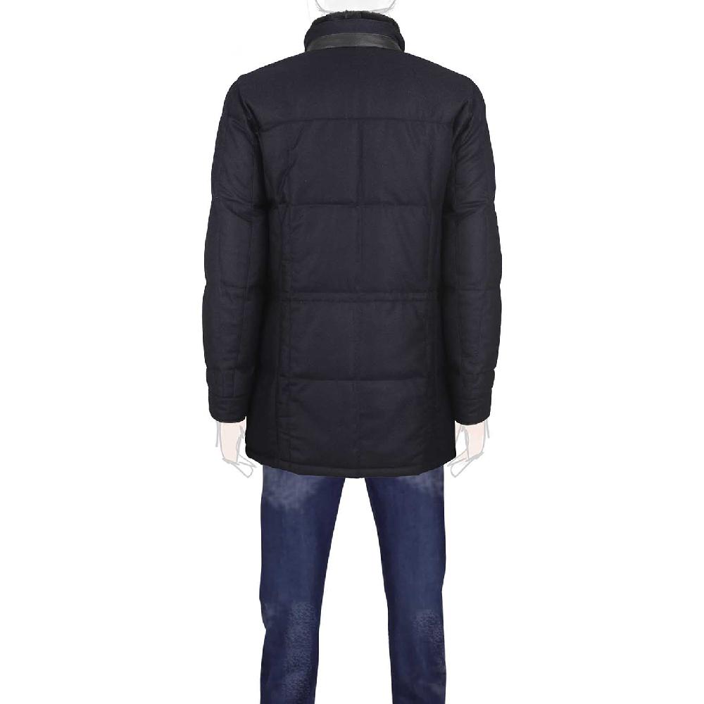 Rubinacci Piumino in lana e cashmere blu Enormi sconti