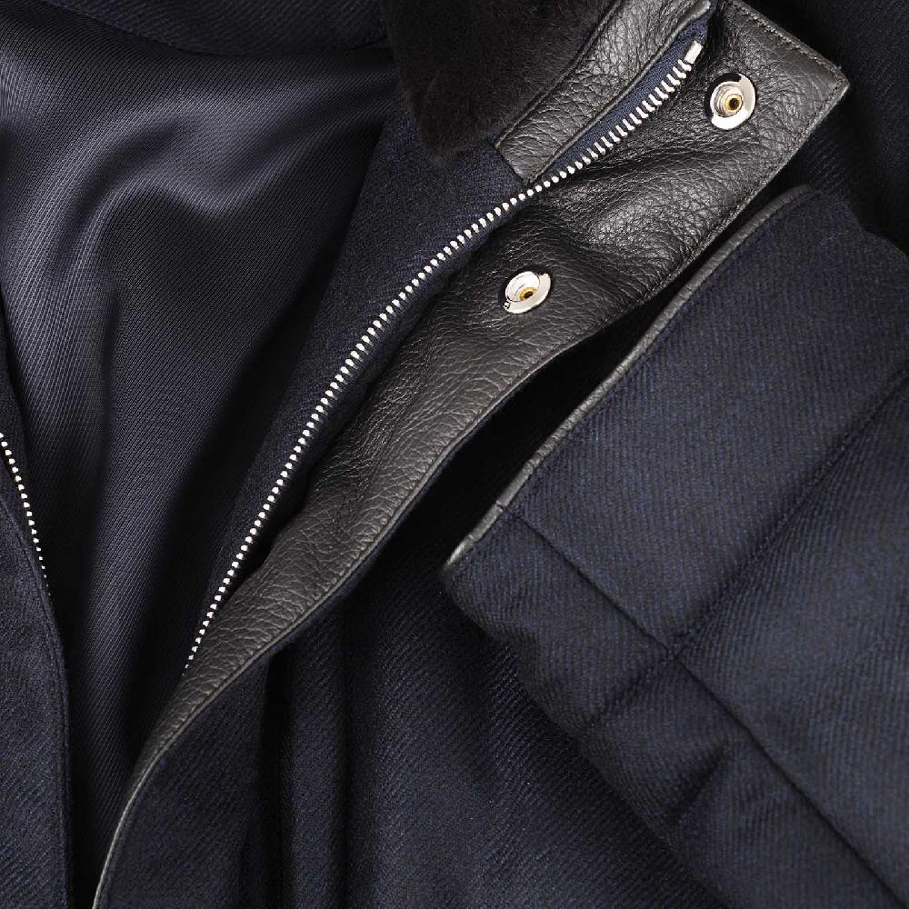 Rubinacci Piumino in lana e cashmere blu Enormi sconti