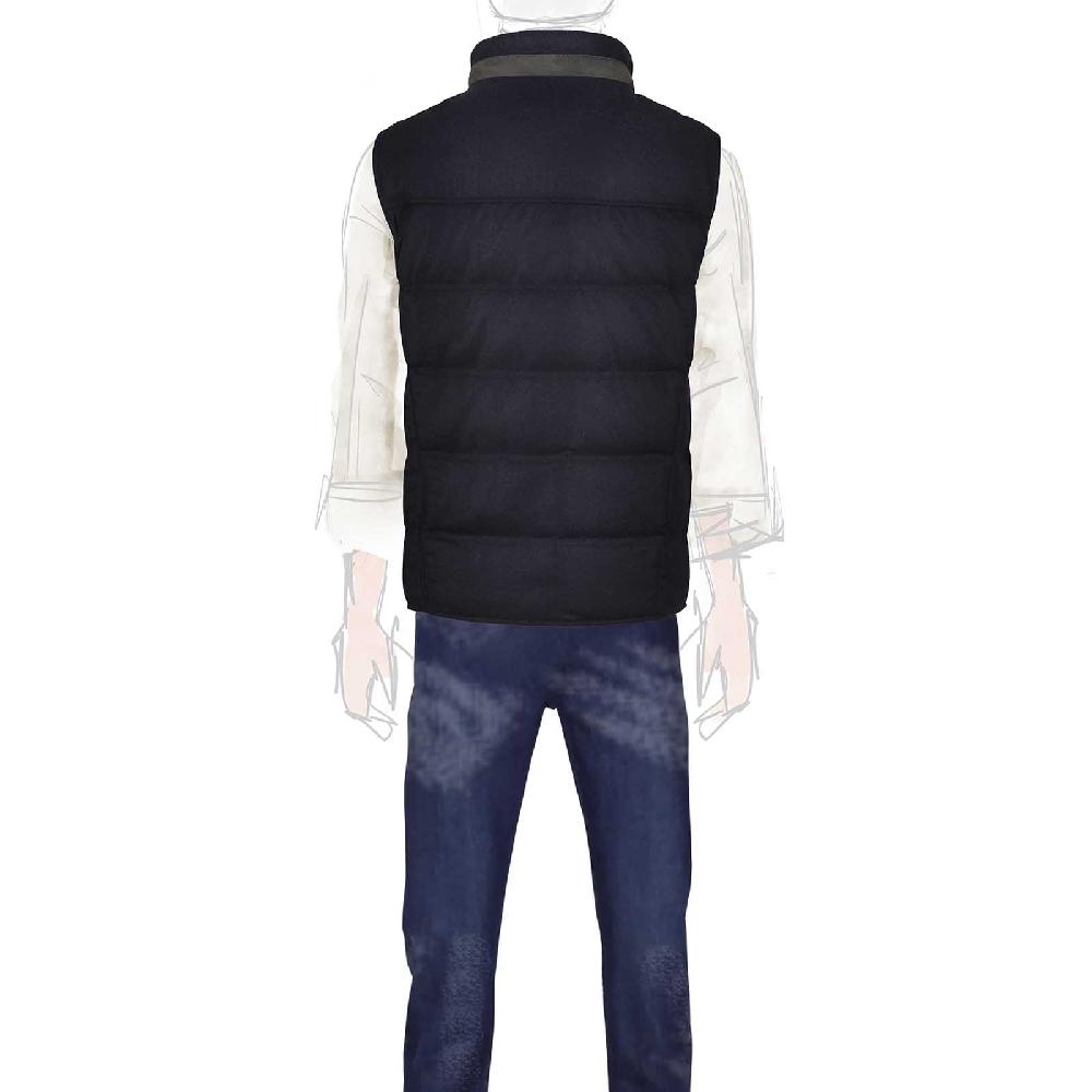 Rubinacci Gilet trapuntato lana e cashmere blu 50% di sconto con spedizione gratuita