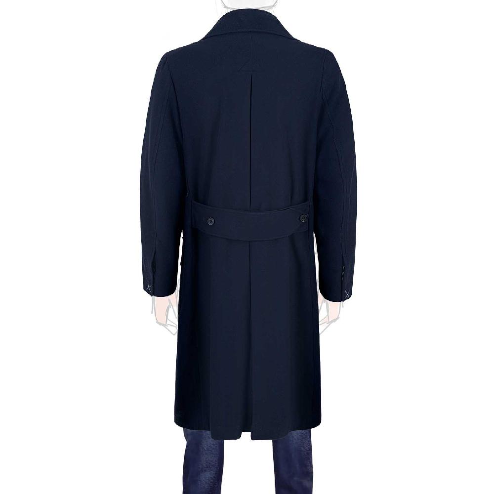 Rubinacci Cappotto Ulster in lana super 200's blu Trasporto libero internazionale