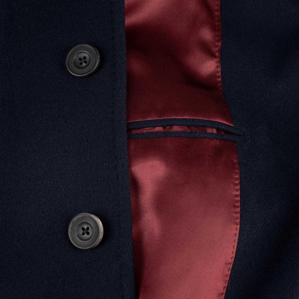 Rubinacci Cappotto Ulster in lana super 200's blu Trasporto libero internazionale