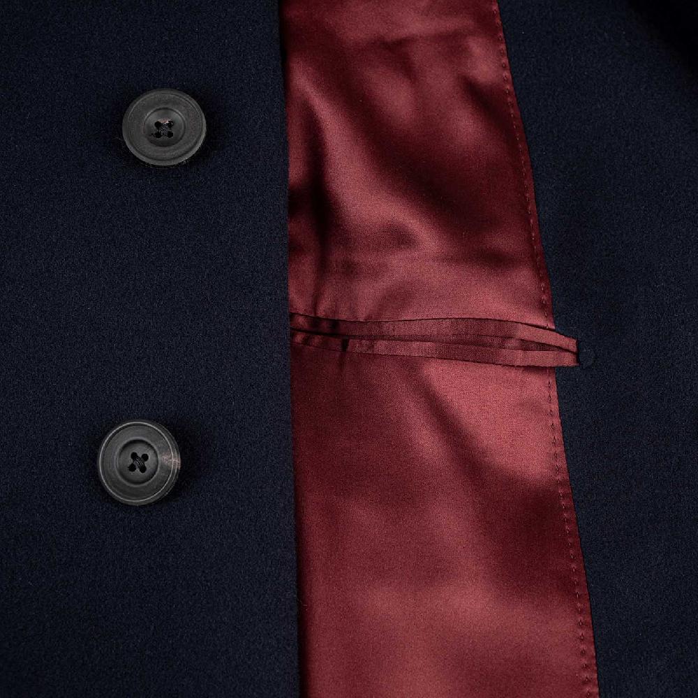 Rubinacci Cappotto raglan in lana super 200's blu Officina
