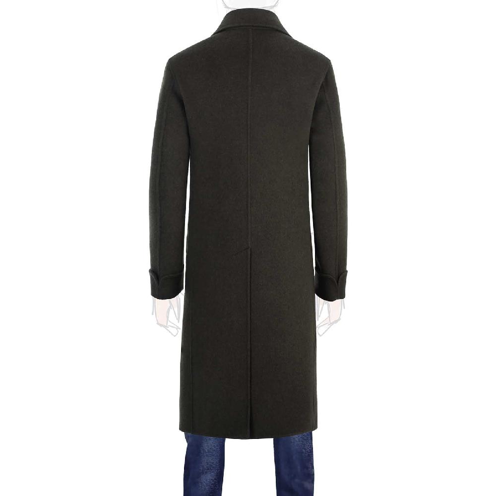 Rubinacci Cappotto doppio petto in cashmere verde Sconti questo mese
