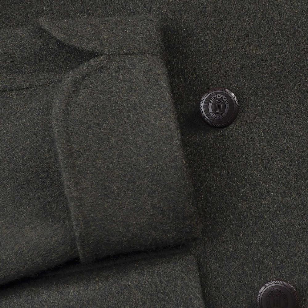 Rubinacci Cappotto doppio petto in cashmere verde Sconti questo mese