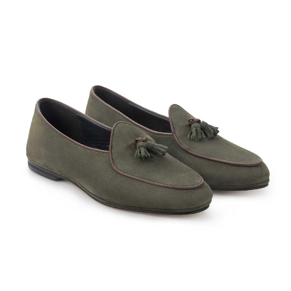 Rubinacci Marphy velour muschio con nappine Nuovo