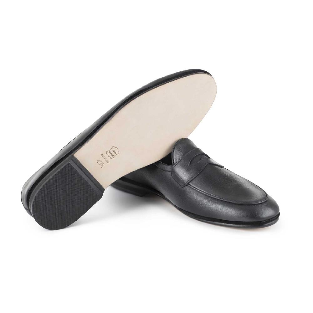 Rubinacci Mocassino in cuoio nero Promozione