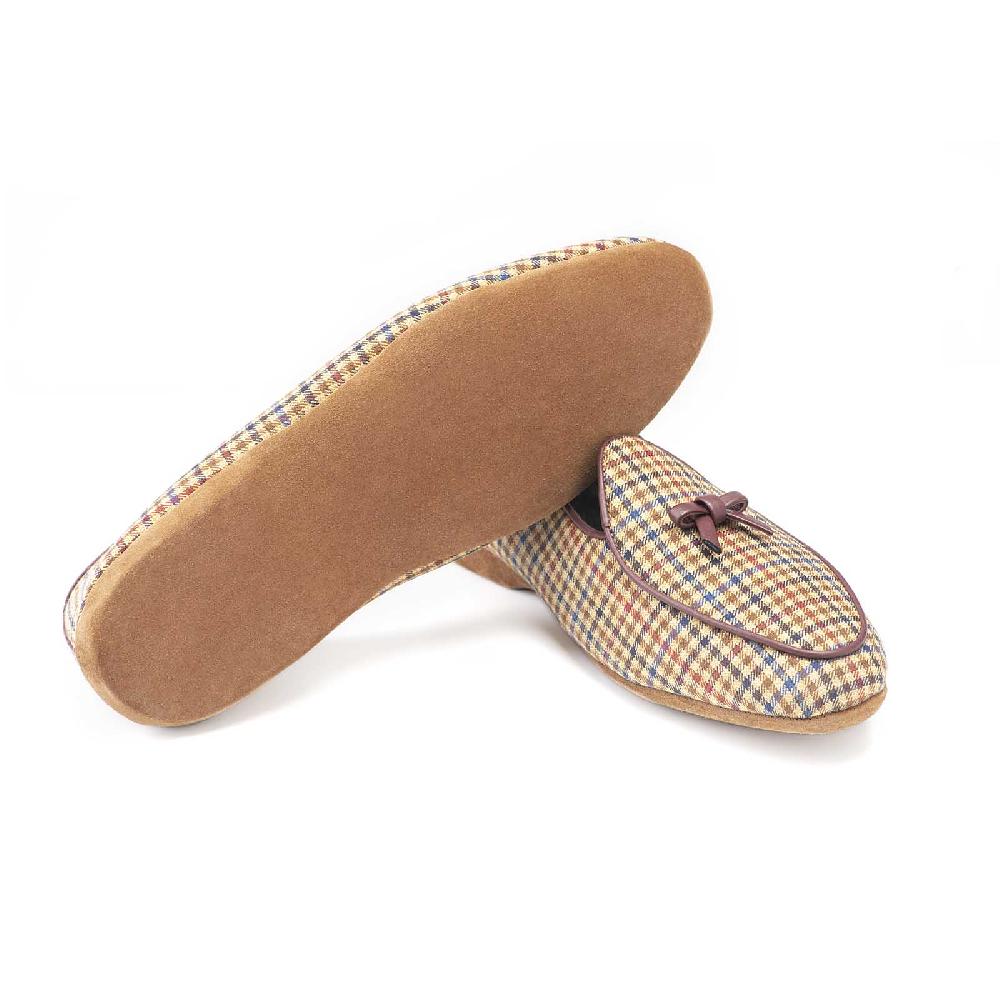 Rubinacci Vintage archive pantofola quadretti marrone Presa