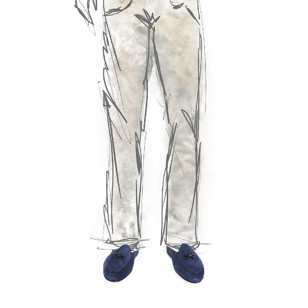 Rubinacci Marphy velour blu chiaro In Vendita