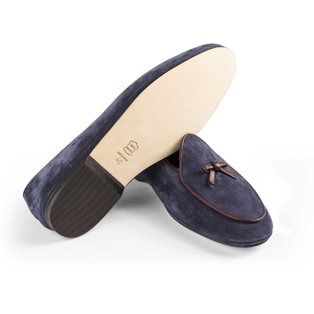 Rubinacci Marphy velour blu piping bordeaux Hotsell