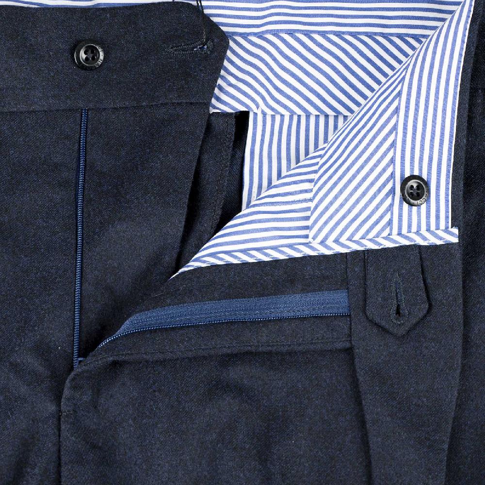 Rubinacci Pantalone genny in flanella blu Sconto di tempo limitato