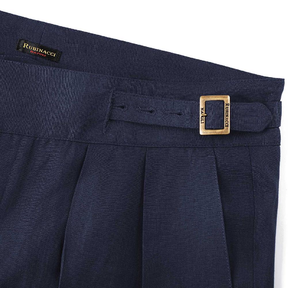 Rubinacci Pantalone manny in hopsack blu Negozio online di fabbrica