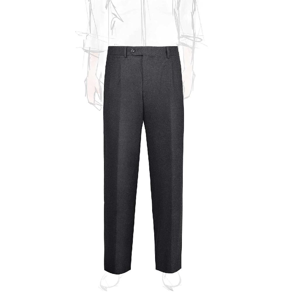 Rubinacci Pantalone 2 pinces in flanella grigio scuro Offerta speciale