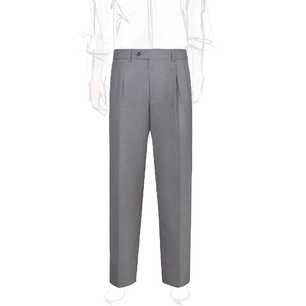 Rubinacci Pantalone 2 pinces in tasmania grigio medio