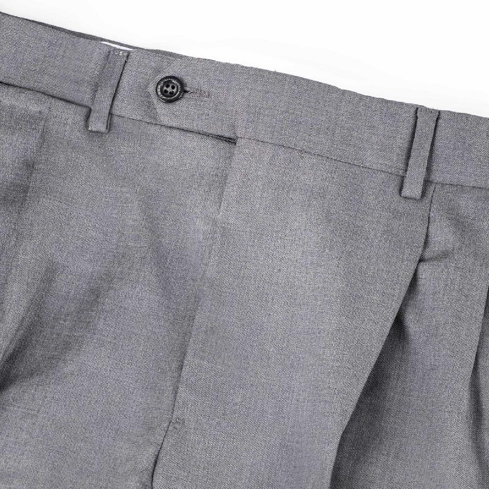 Rubinacci Pantalone 2 pinces in tasmania grigio medio Fornitura limitata