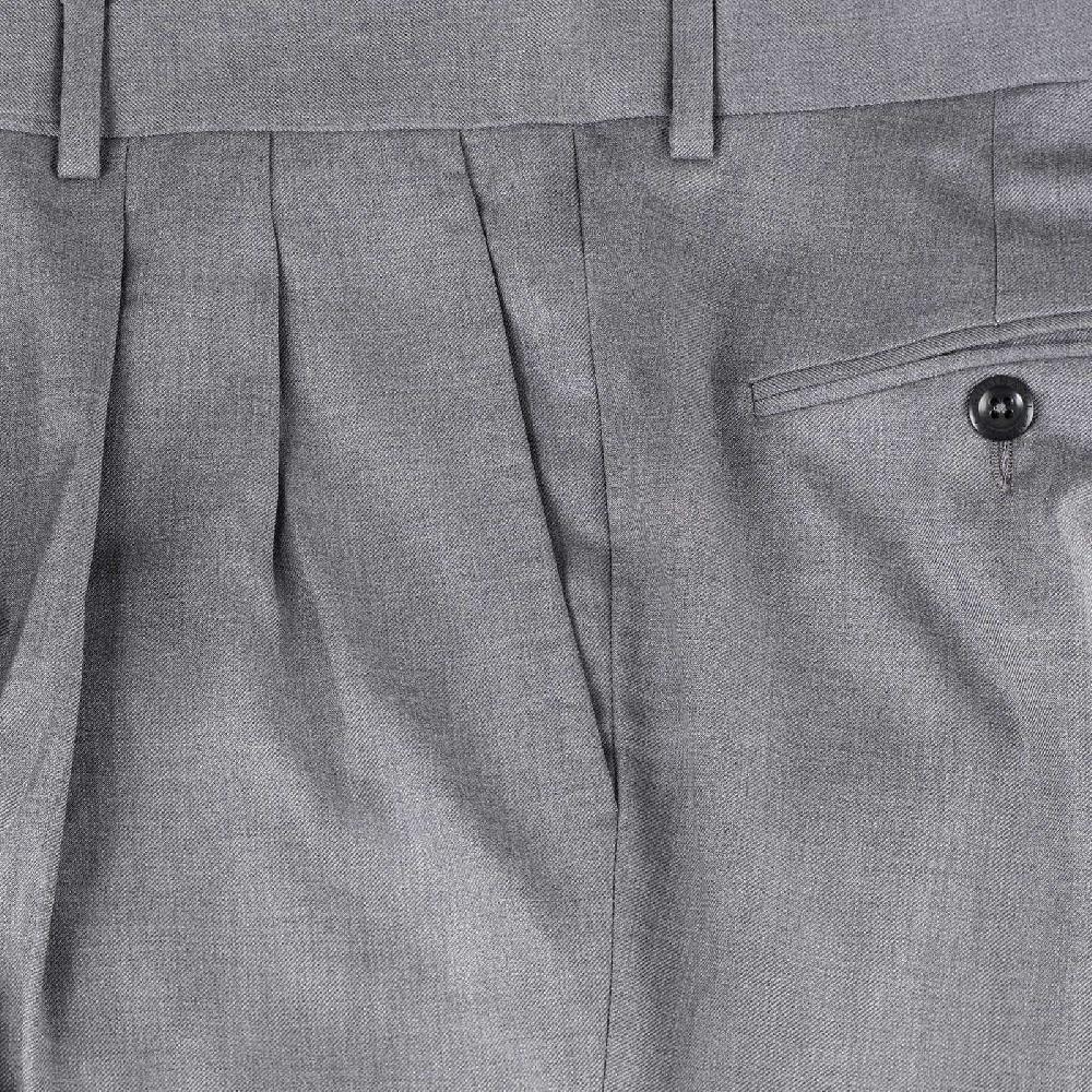 Rubinacci Pantalone 2 pinces in tasmania grigio medio Fornitura limitata