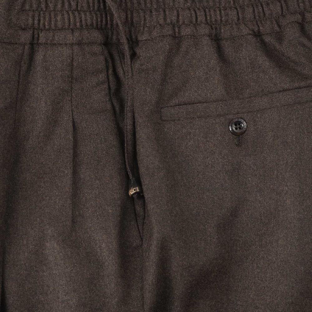 Rubinacci Pantalone leisure in flanella cioccolato Offerta esclusiva