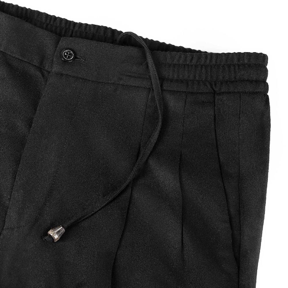 Rubinacci Pantalone leisure in flanella nero Cyber Monday