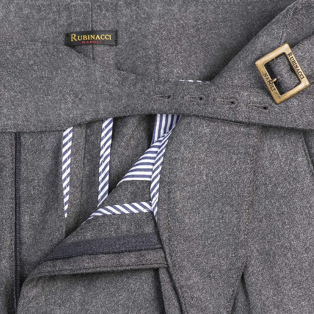 Rubinacci Pantalone manny in flanella grigio scuro limited edition Offerta natalizia
