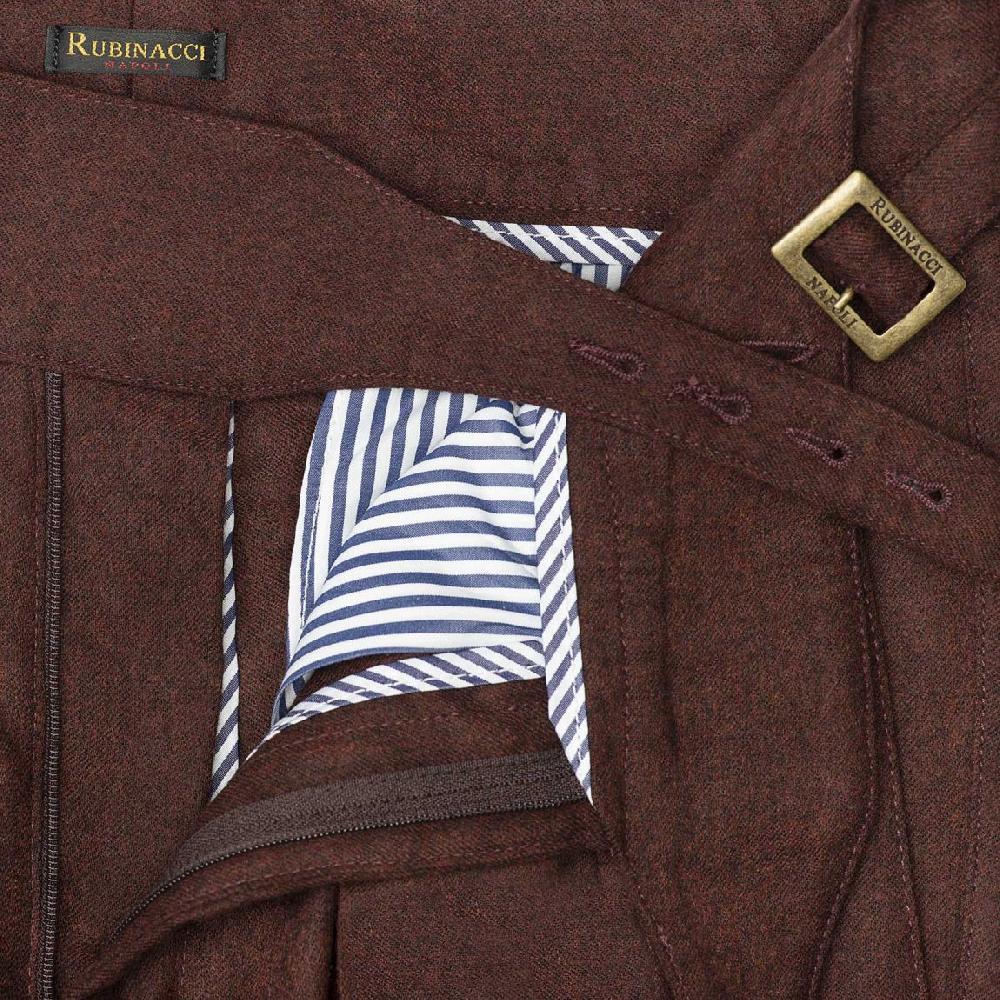 Rubinacci Pantalone manny in flanella bordeaux limited edition Offerta Pasqua