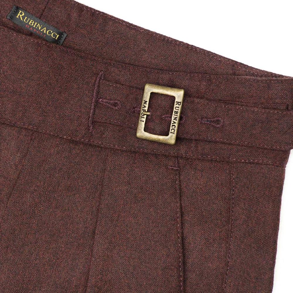 Rubinacci Pantalone manny in flanella bordeaux limited edition Offerta Pasqua