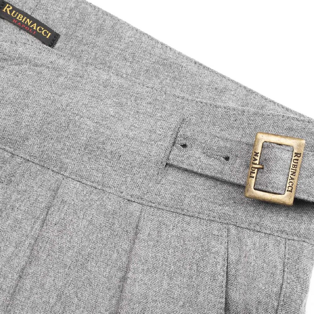 Rubinacci Pantalone manny in flanella grigio chiaro Offerta per la Festa della Mamma
