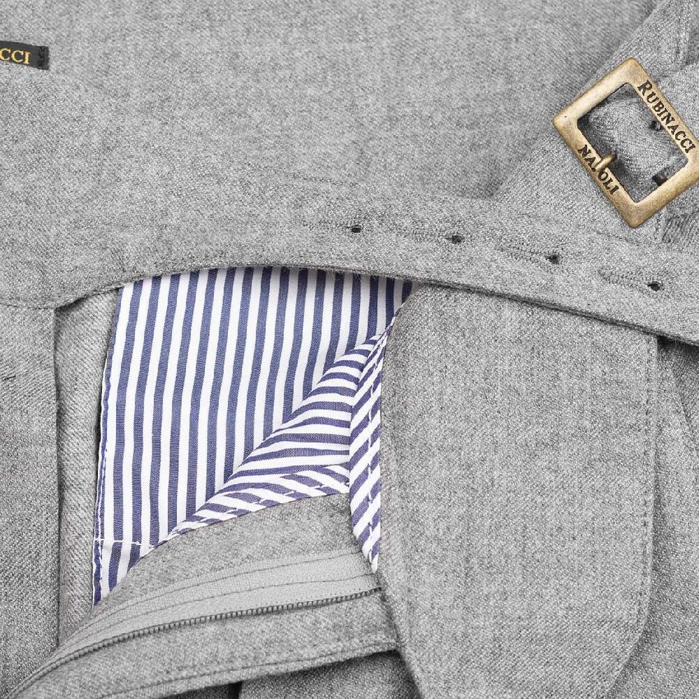 Rubinacci Pantalone manny in flanella grigio chiaro Offerta per la Festa della Mamma