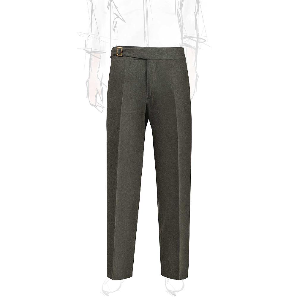 Rubinacci Pantalone genny in flanella verde Offerta San Valentino