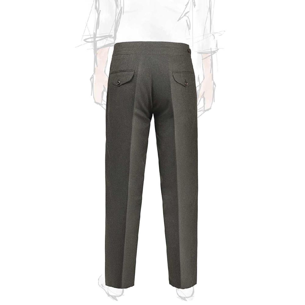 Rubinacci Pantalone genny in flanella verde Offerta San Valentino