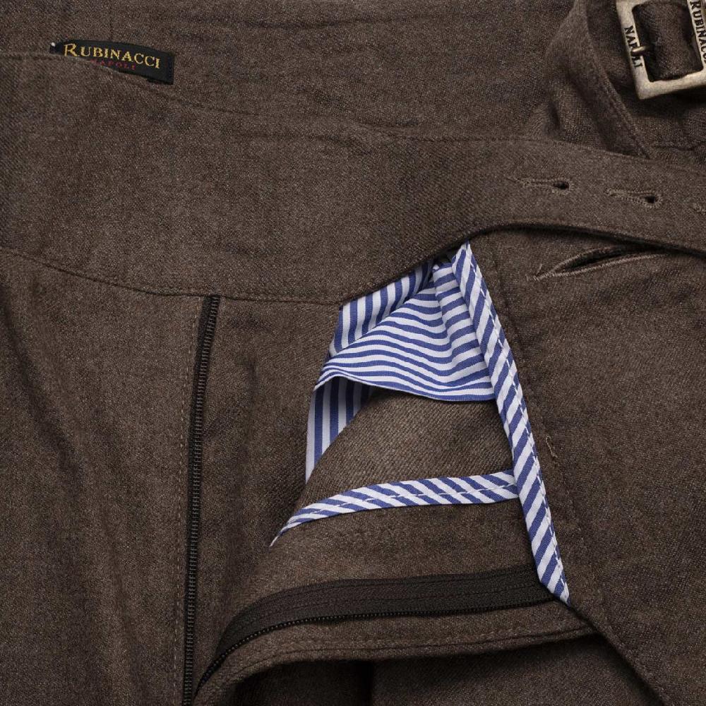 Rubinacci Pantalone manny in flanella nocciola Latest fashion