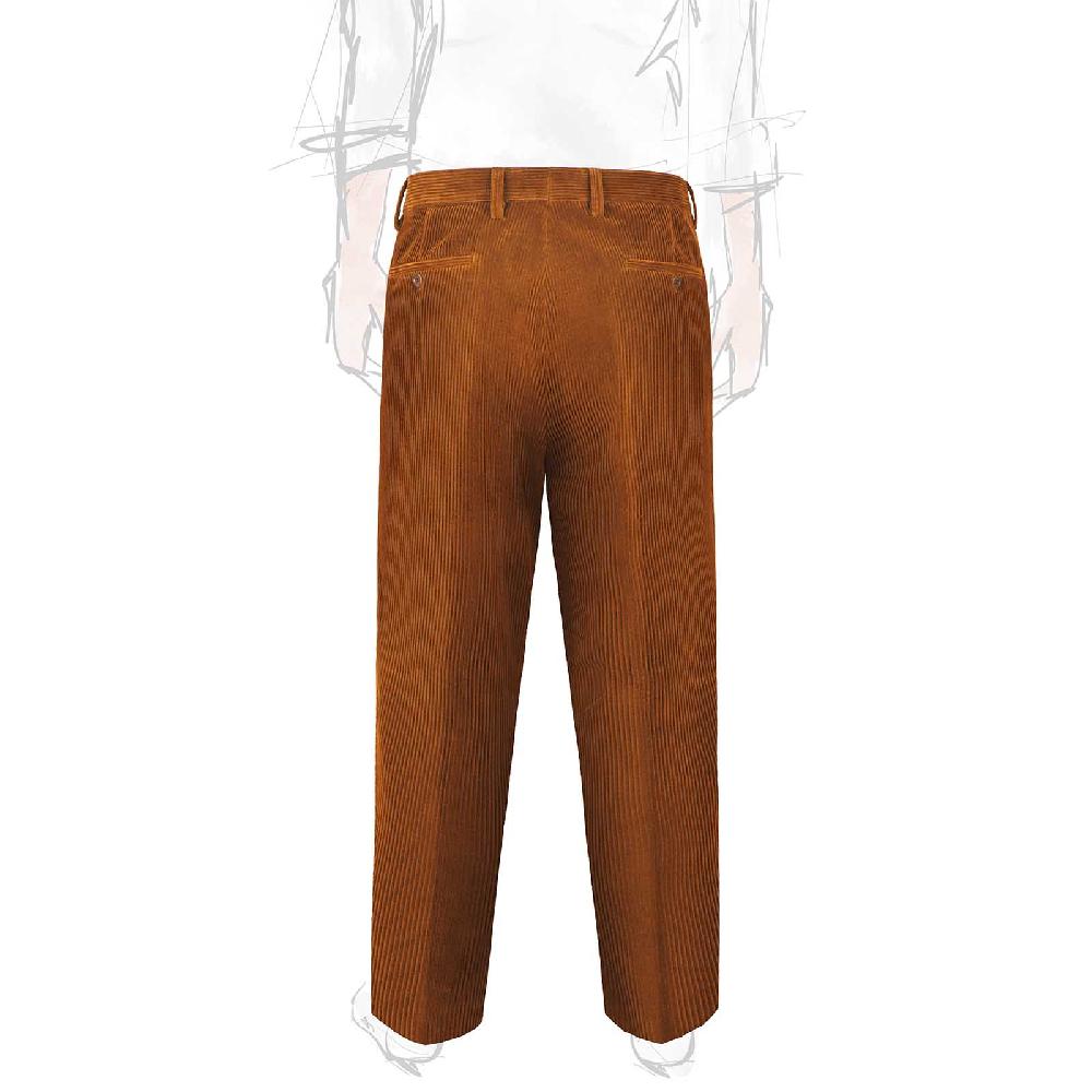 Rubinacci Pantalone in velluto a coste ruggine Lightning offer