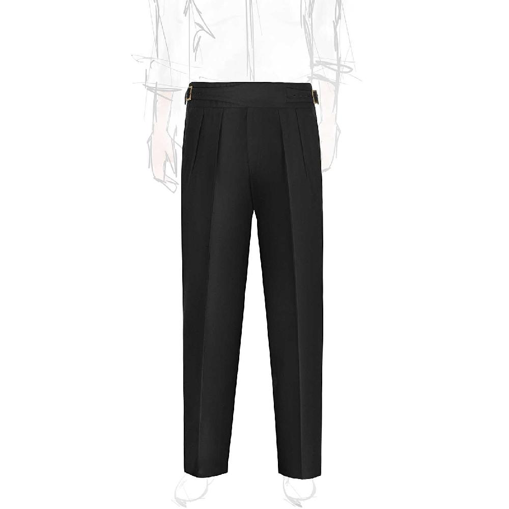 Rubinacci Pantalone manny in flanella nero Grandi sconti