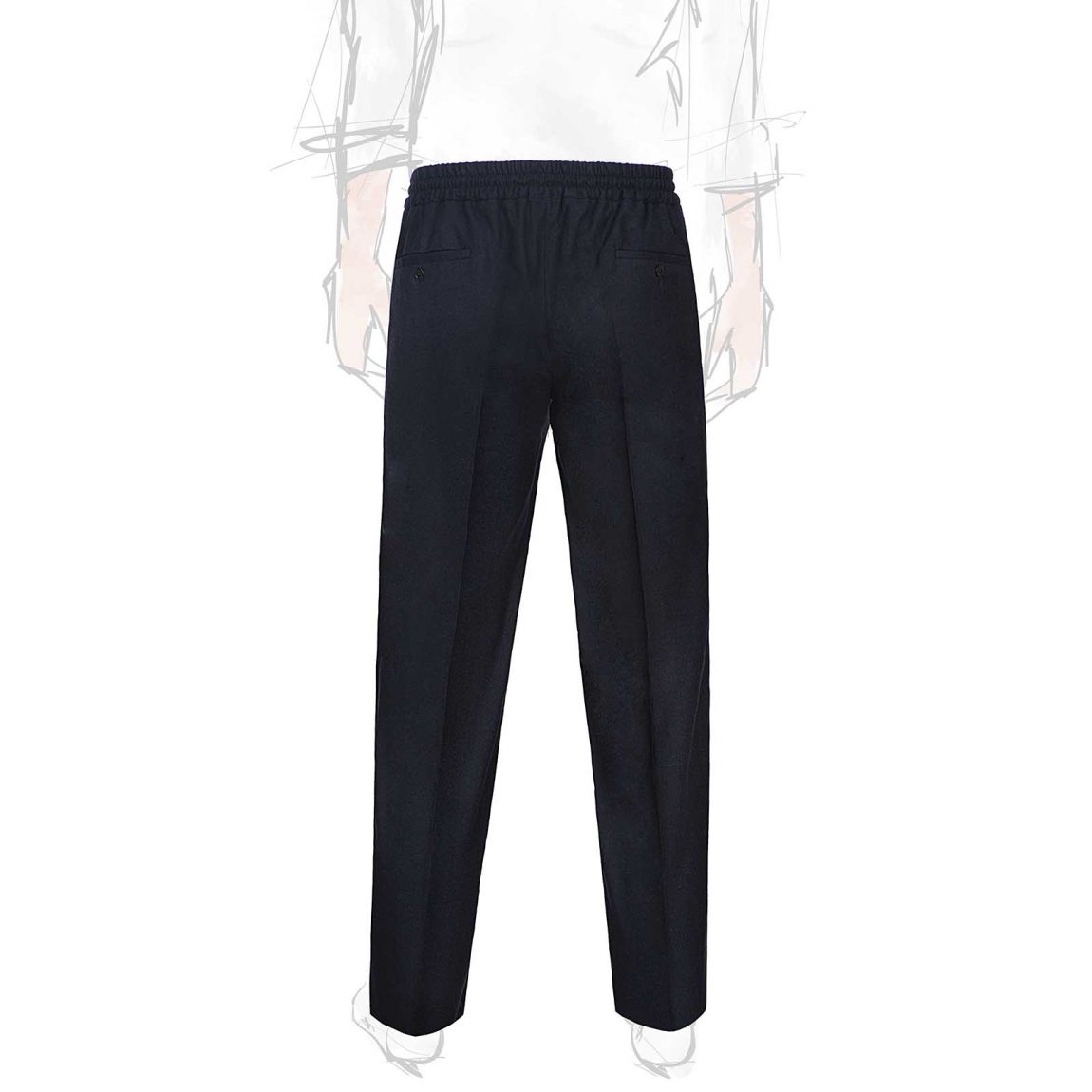 Rubinacci Pantalone leisure in flanella blu Liquidazione