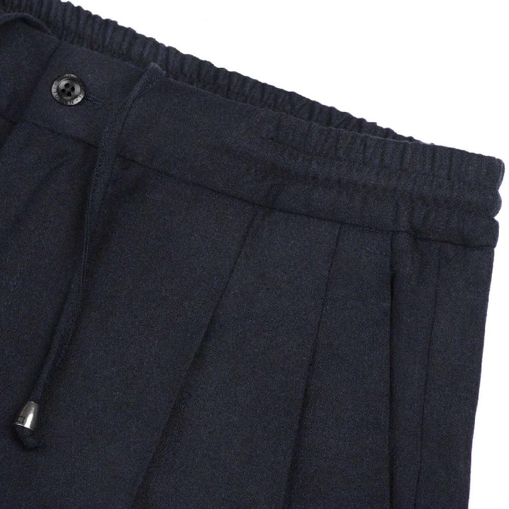 Rubinacci Pantalone leisure in flanella blu Liquidazione