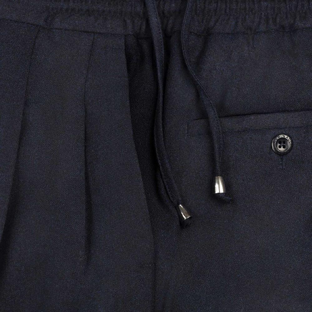 Rubinacci Pantalone leisure in flanella blu Liquidazione