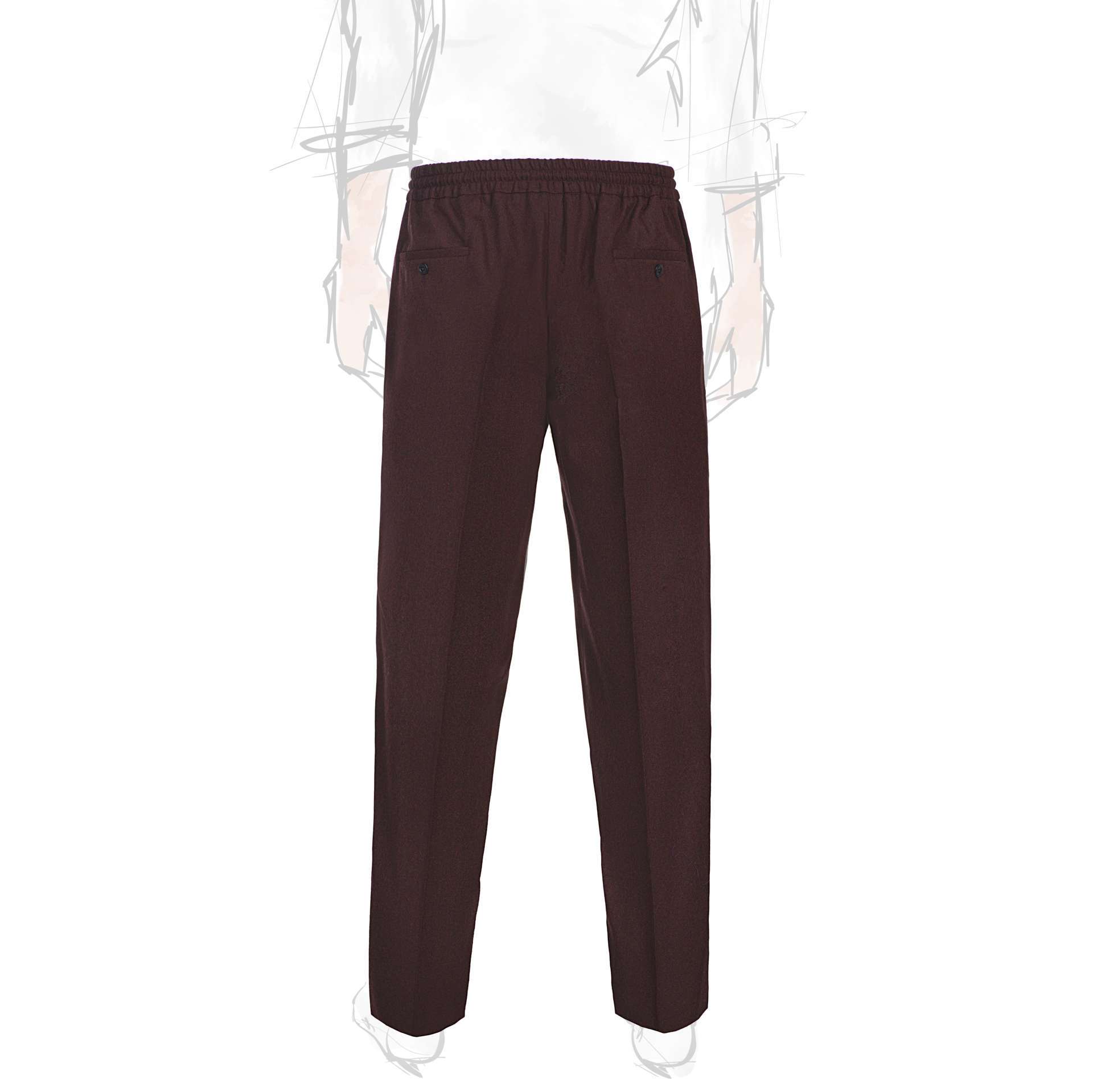 Rubinacci Pantalone leisure in flanella bordeaux Comprane uno, ottenene uno gratis