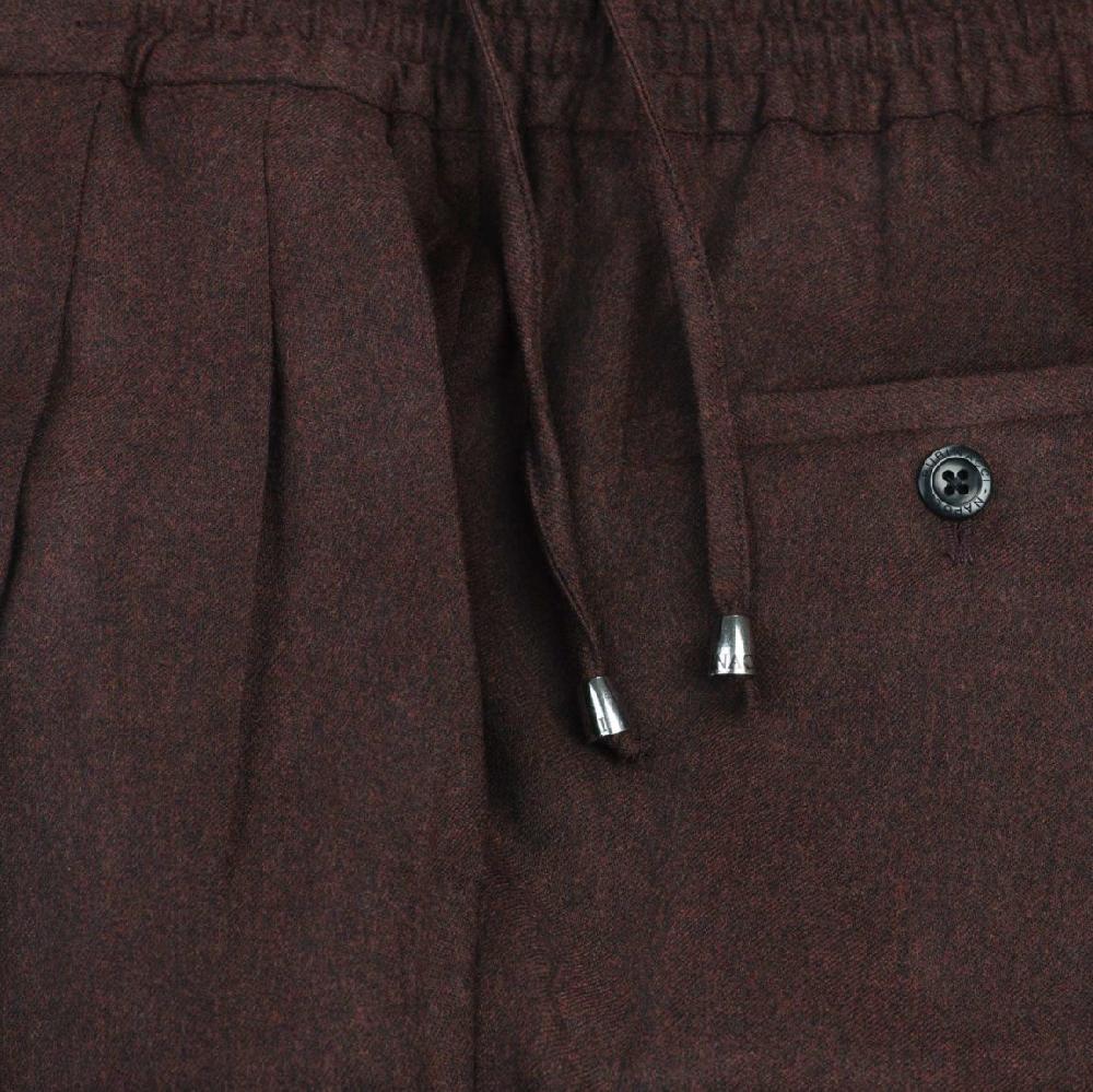 Rubinacci Pantalone leisure in flanella bordeaux Comprane uno, ottenene uno gratis