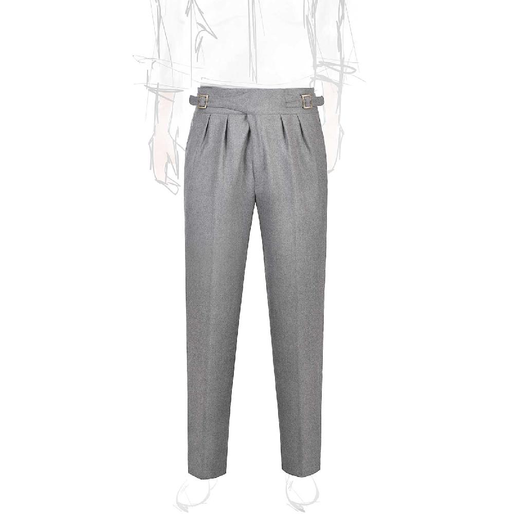 Rubinacci Pantalone manny in flanella grigio chiaro limited edition Sconti VIP