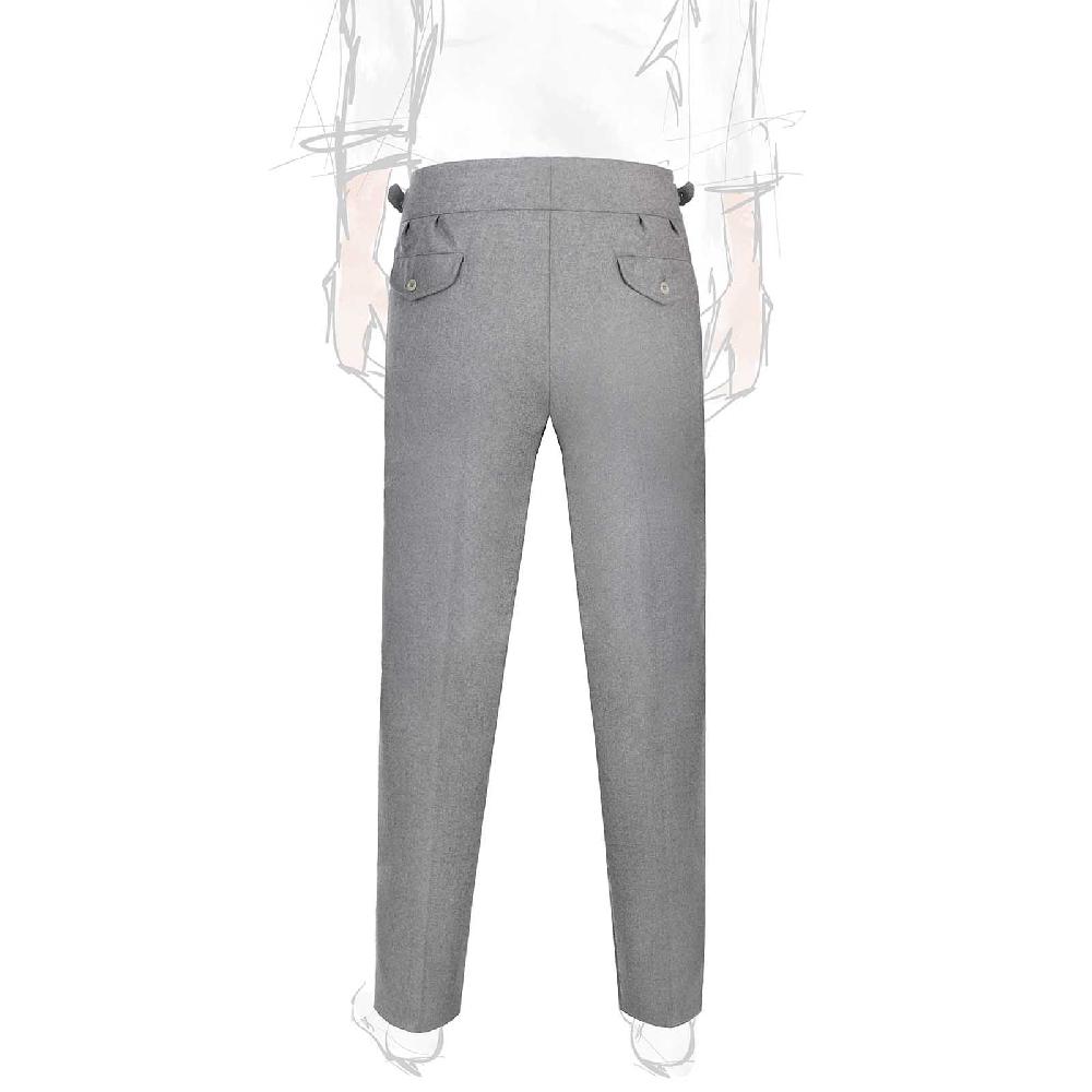 Rubinacci Pantalone manny in flanella grigio chiaro limited edition Sconti VIP