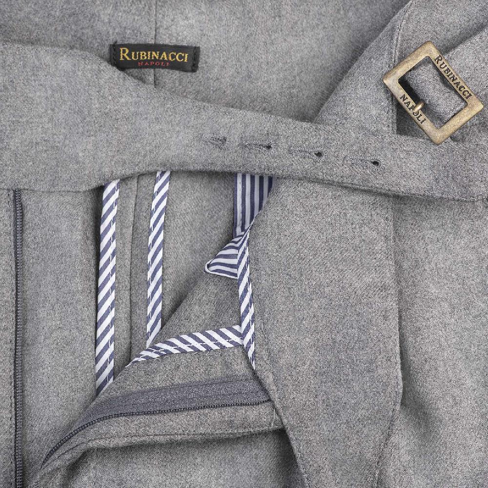 Rubinacci Pantalone manny in flanella grigio chiaro limited edition Sconti VIP