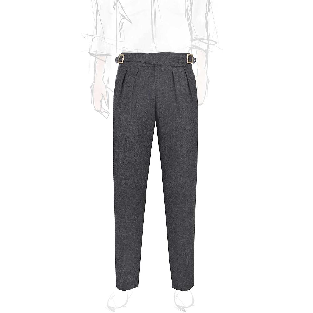Rubinacci Pantalone manny in lana e cashmere carbone limited edition Prezzo basso