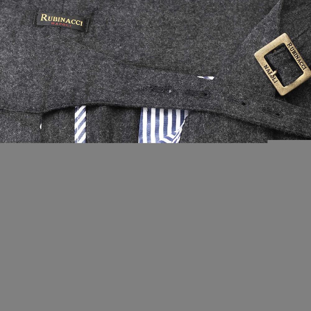 Rubinacci Pantalone manny in lana e cashmere carbone limited edition Prezzo basso