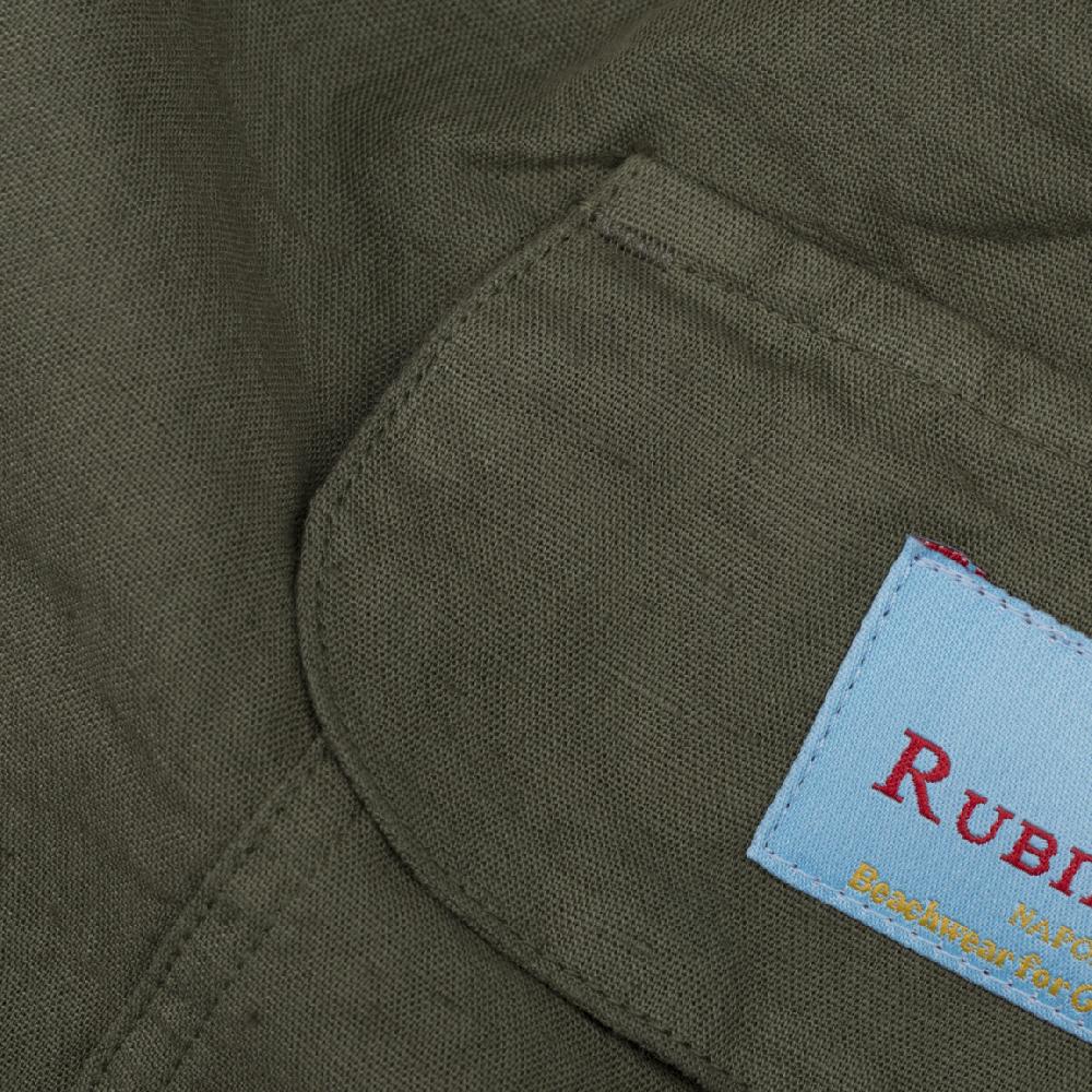 Rubinacci Costume da bagno verde in lino e cotone Ultimi tre giorni