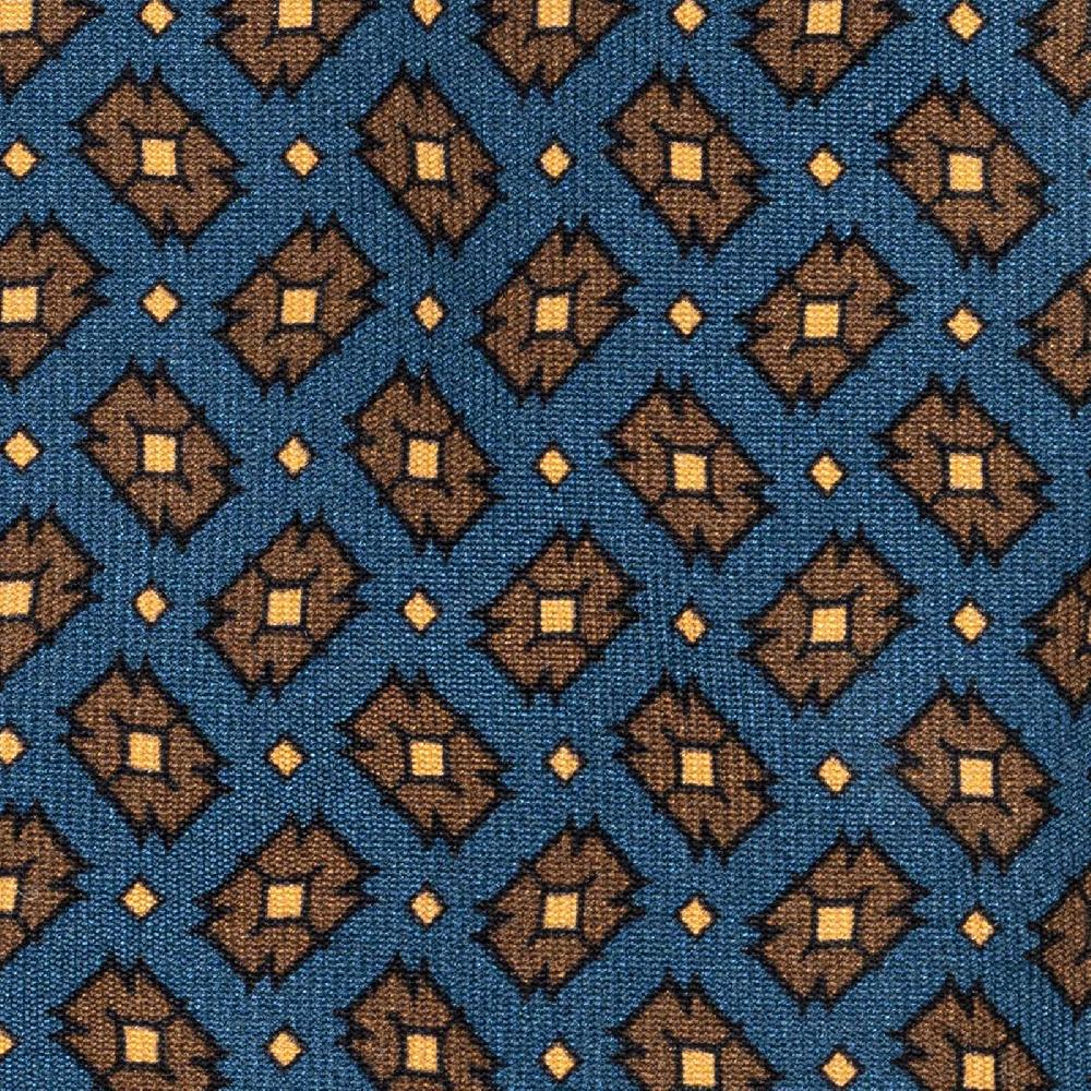 Rubinacci Cravatta in twill di seta ottanio con stampa geometrica Latest stili