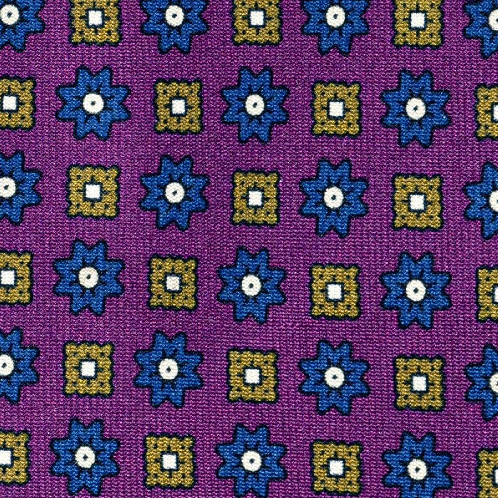 Rubinacci Cravatta in twill di seta ciclamino con stampa floreale Ultimi due giorni