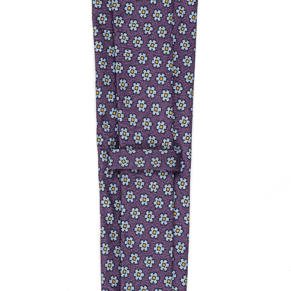 Rubinacci Cravatta in twill di seta con stampa floreale vino Fino al 50% di sconto