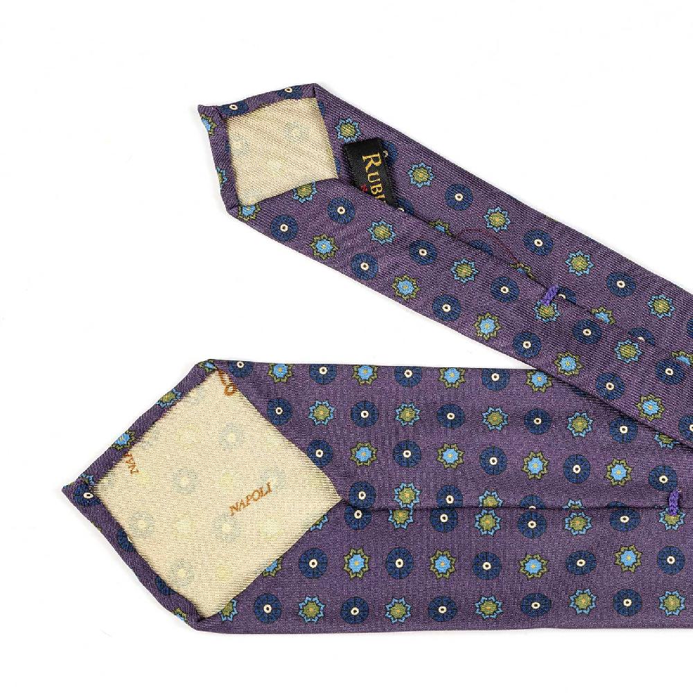 Rubinacci Cravatta in twill di seta con stampa floreale vino Fino al 65% di sconto