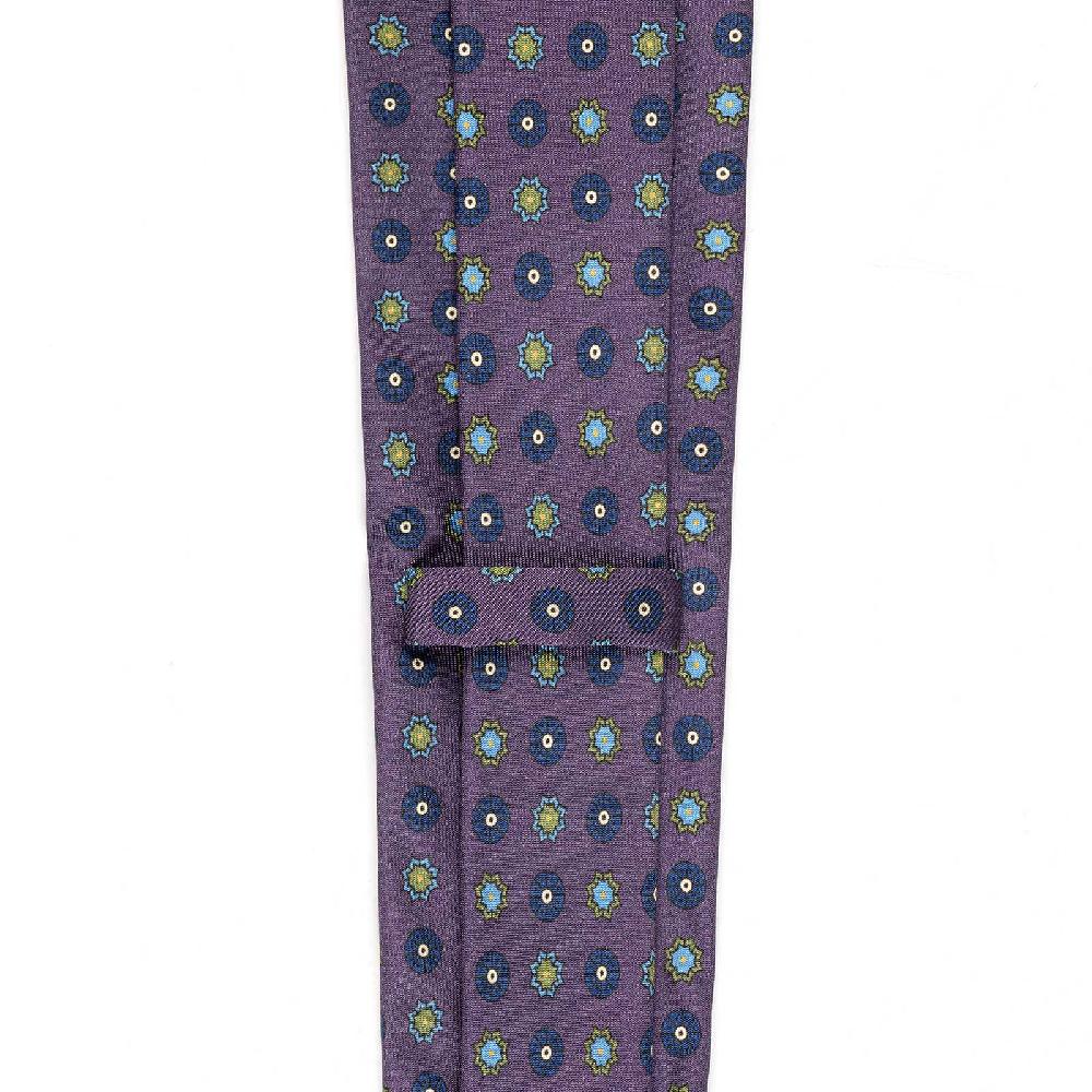 Rubinacci Cravatta in twill di seta con stampa floreale vino Fino al 65% di sconto